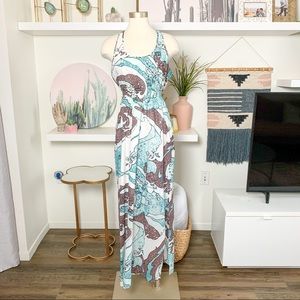 Ocean Wave Hoffman California Print Maxi Dress